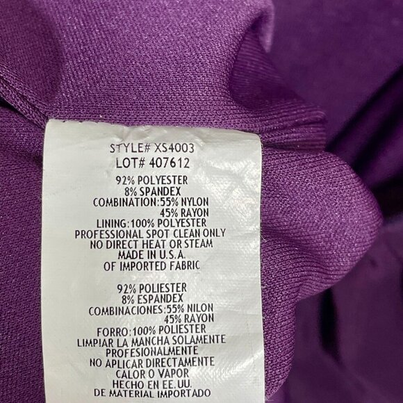 XSCAPE by Joanna Chen Lace Satin Draped Dress Plum Purple Formal Ruched Size 8 - Picture 8 of 16